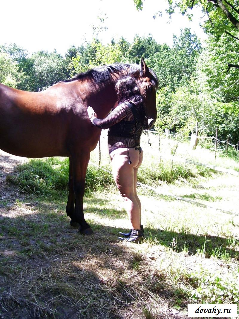 Фото эротика жопастой женщины-наездницы у коня